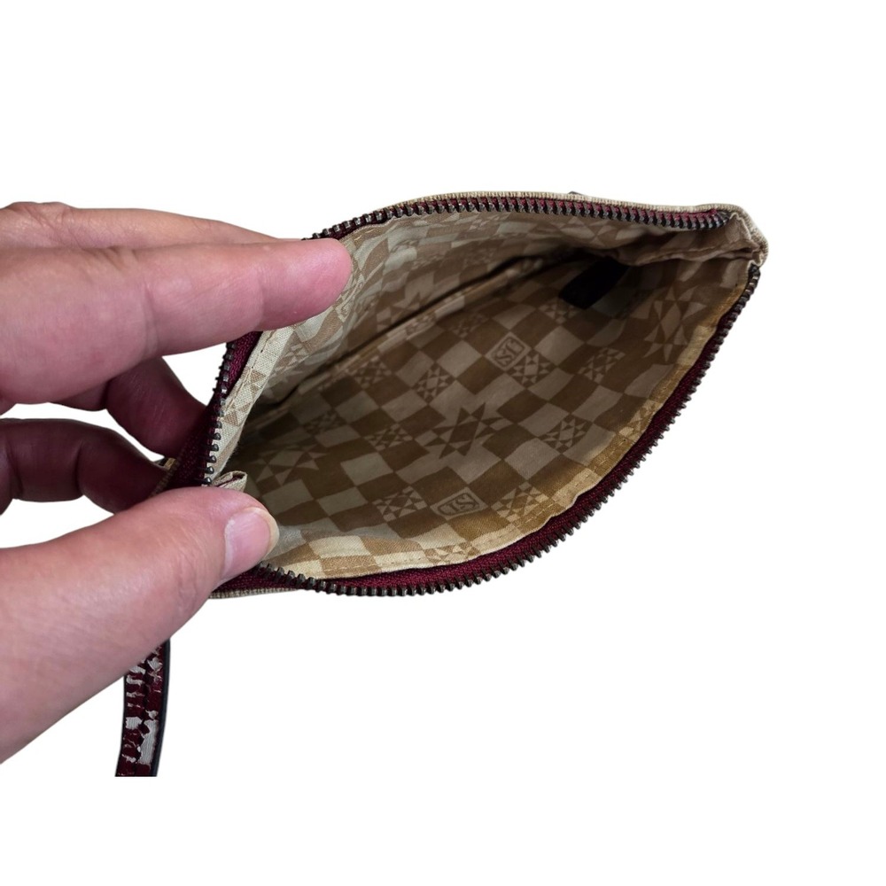 JS Jim Shore Canvas‎ Purse Clutch Wallet Double Zipper Dual Design 8" x 5" - Picture 3 of 8